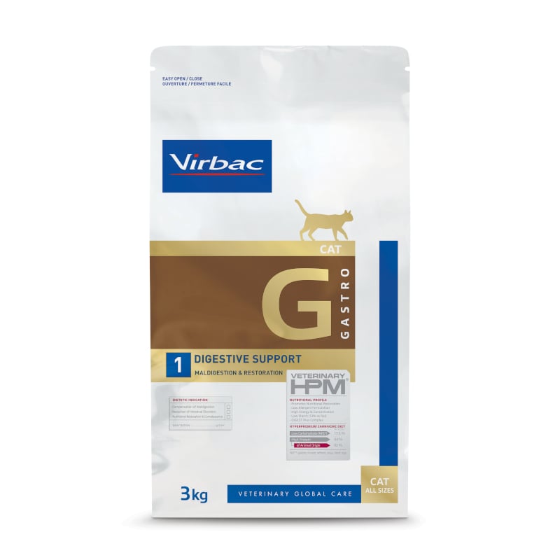 Virbac Veterinary HPM G1 Digestive Support - Ração veterinária e alimentos dietéticos para gatos