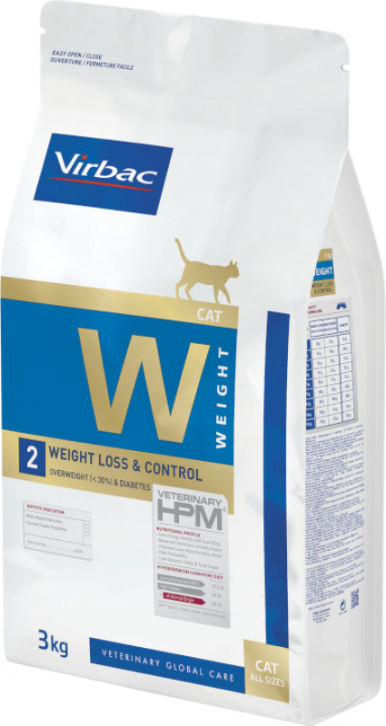 Virbac Veterinary HPM W2 - Weight Loss & Control pour chat adulte obèse
