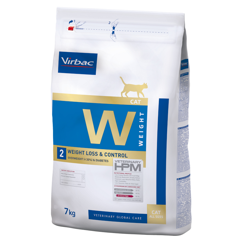 Virbac Veterinary HPM W2 - Pérdida de Peso & Control para gatos adultos con sobrepeso