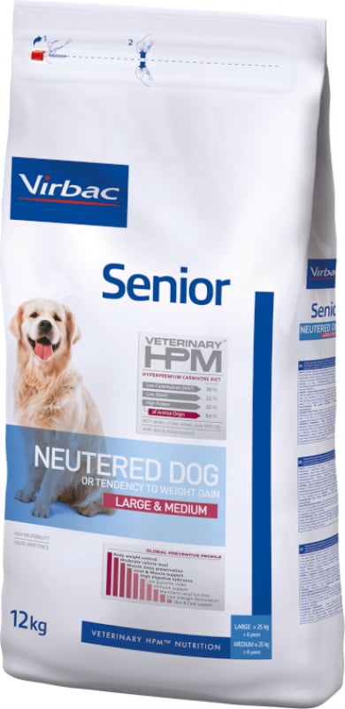 VIRBAC Veterinary HPM Neutered Large & Medium pour chien Senior stérilisé