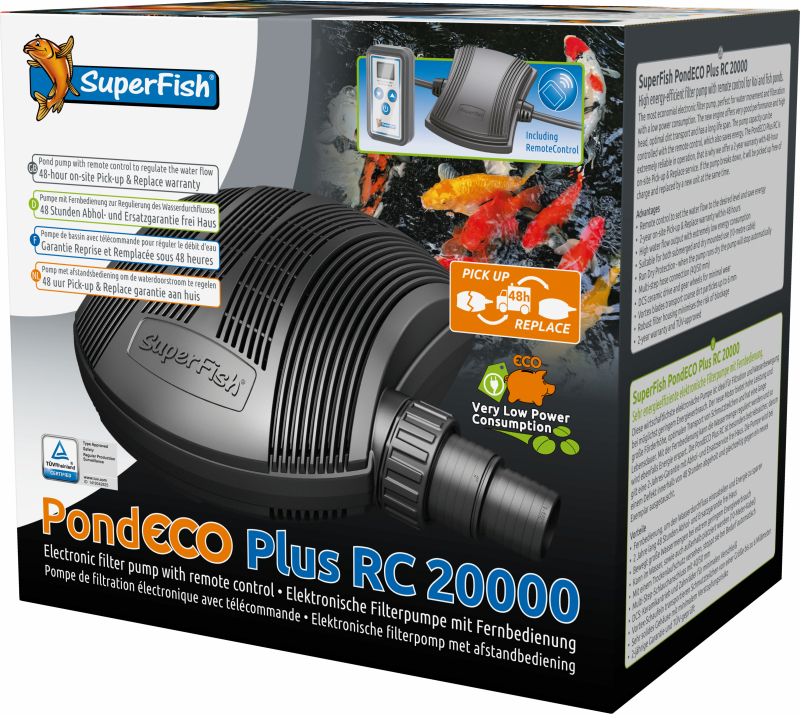 Pompe Superfish PondEco Plus RC avec contrôleur pour bassin