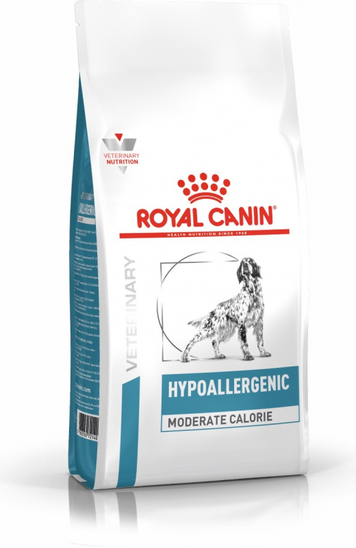 Royal Canin Veterinary Diet Hypoallergenic Moderate Calorie HME23 Alimentação veterinária para cão com alergias e intolerâncias alimentares