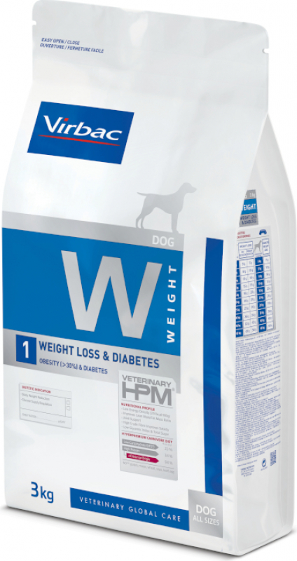 Virbac Veterinary HPM W1 - Weight Loss & Diabetes pour chien adulte en surpoids ou diabétique