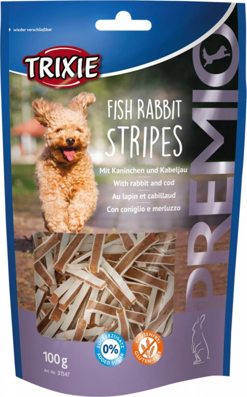 Guloseimas para cães PREMIO Fish Rabbit Stripes