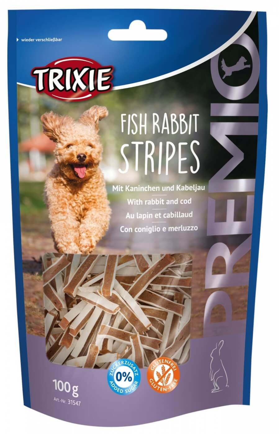 Guloseimas para cães PREMIO Fish Rabbit Stripes