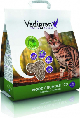 Litière bois pour chat agglomérante et biodégradable Wood Crumble 