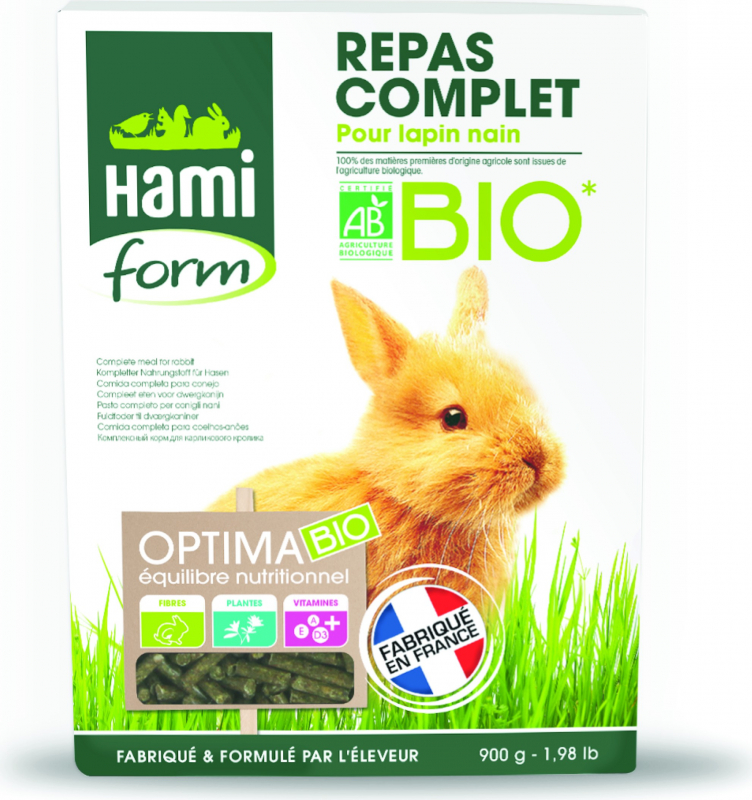 Compleet biologisch konijnenvoer voor dwergkonijnen