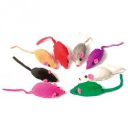 Brinquedo gato 8 ratinhos Pelagem médio modelo