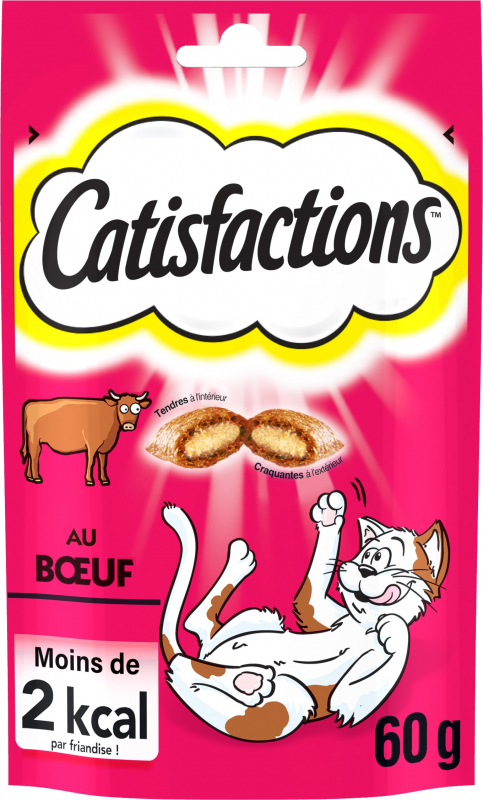 Snacks Catisfactions met rundvlees voor katten en kittens
