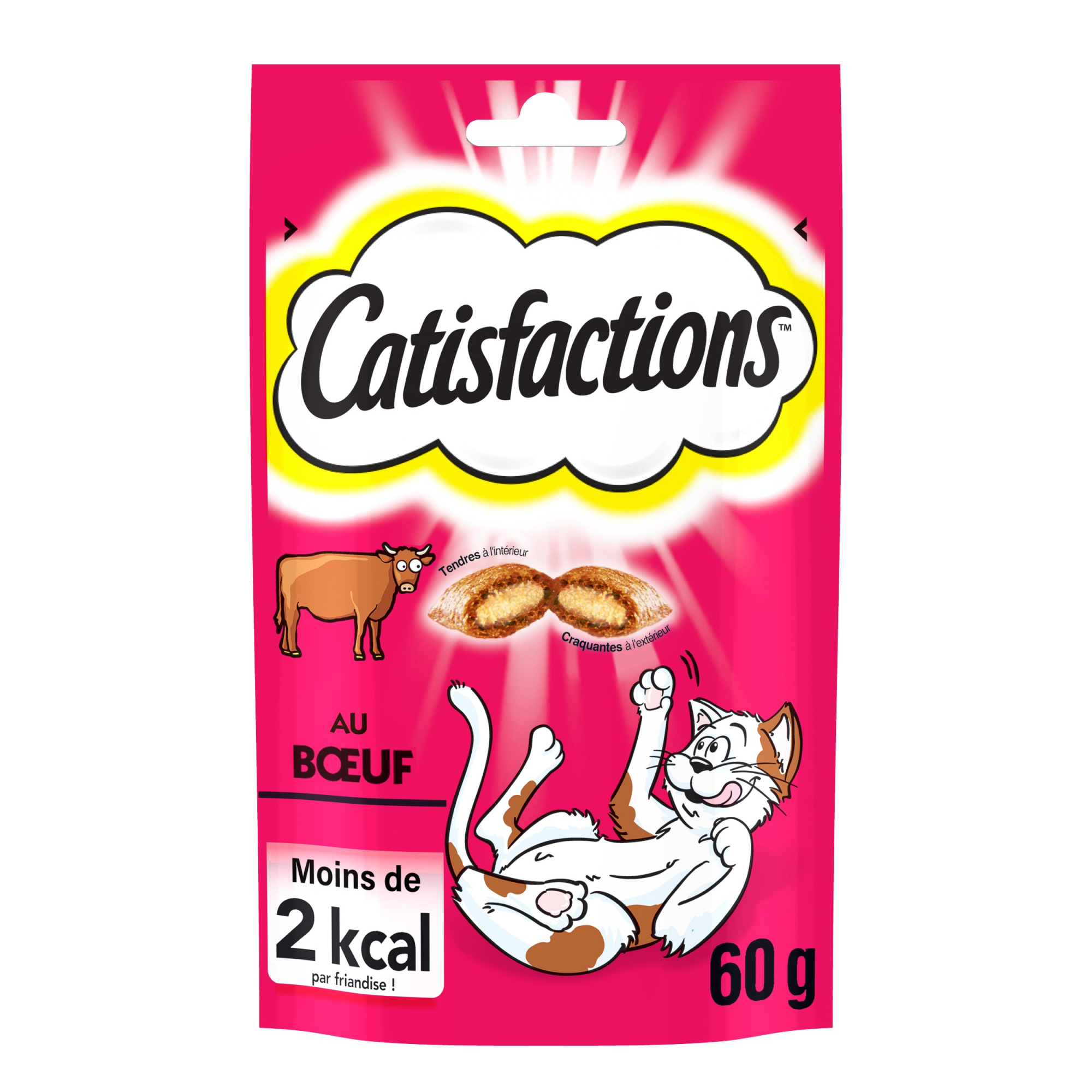 Snacks Catisfactions met rundvlees voor katten en kittens