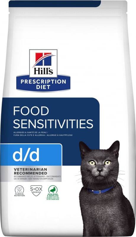 HILL'S Prescription Diet d/d Food Sensitivities Croquettes pour Chat - Canard & Petits Pois