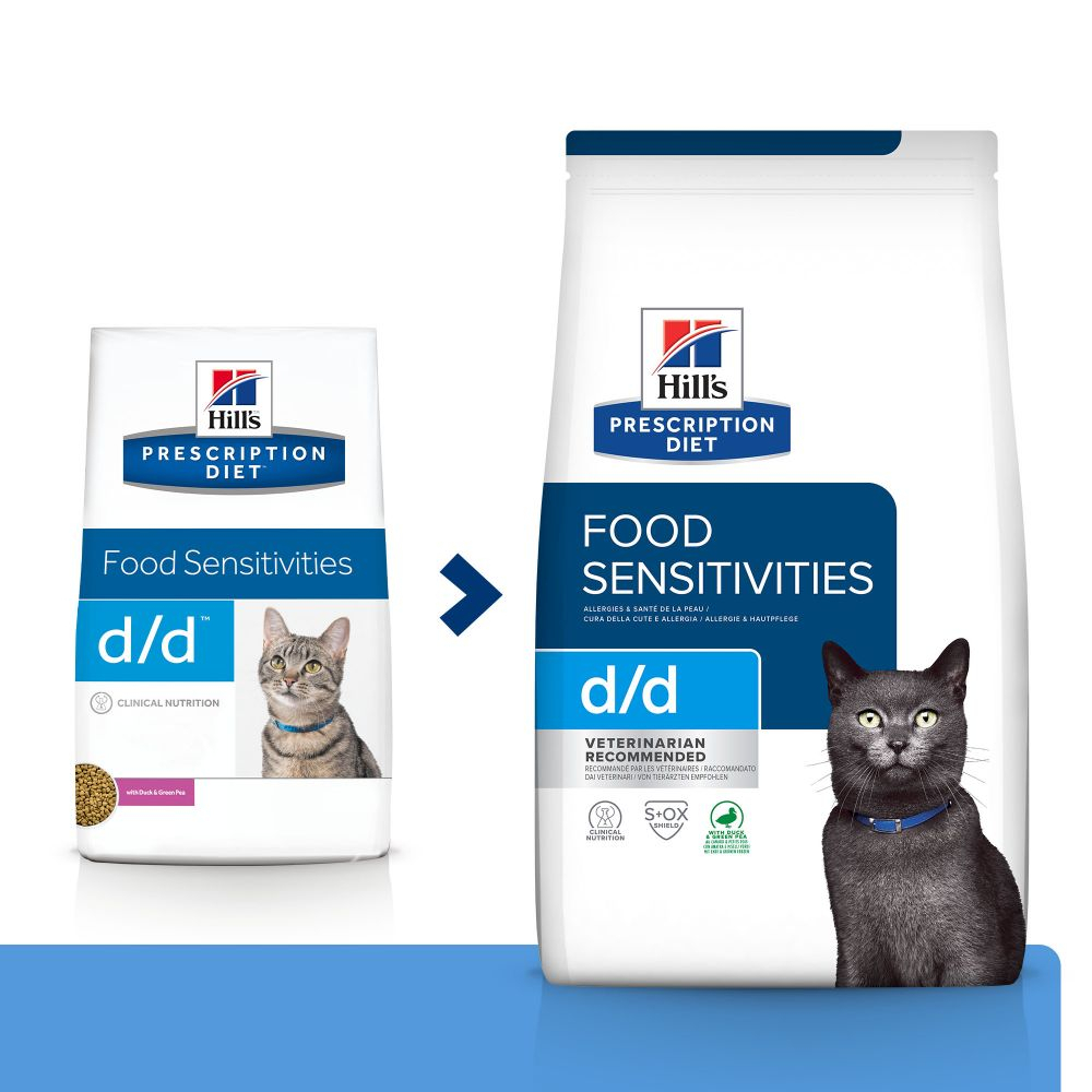 HILL'S Prescription Diet D/D Food Sensitivities para gatos adultos - Pato e ervilhas