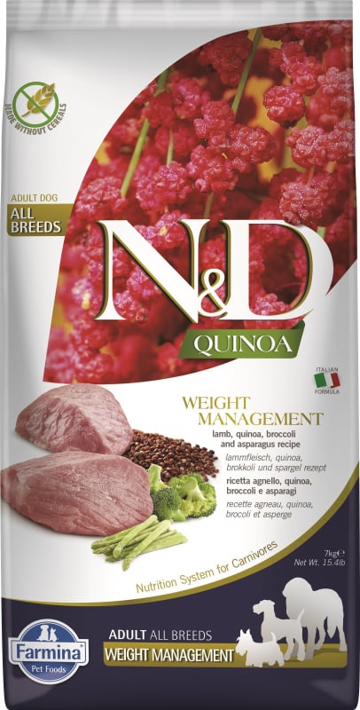 FARMINA N&D WEIGHT MANAGEMENT Quinoa Agneau & Brocolis pour Chien en Surpoids