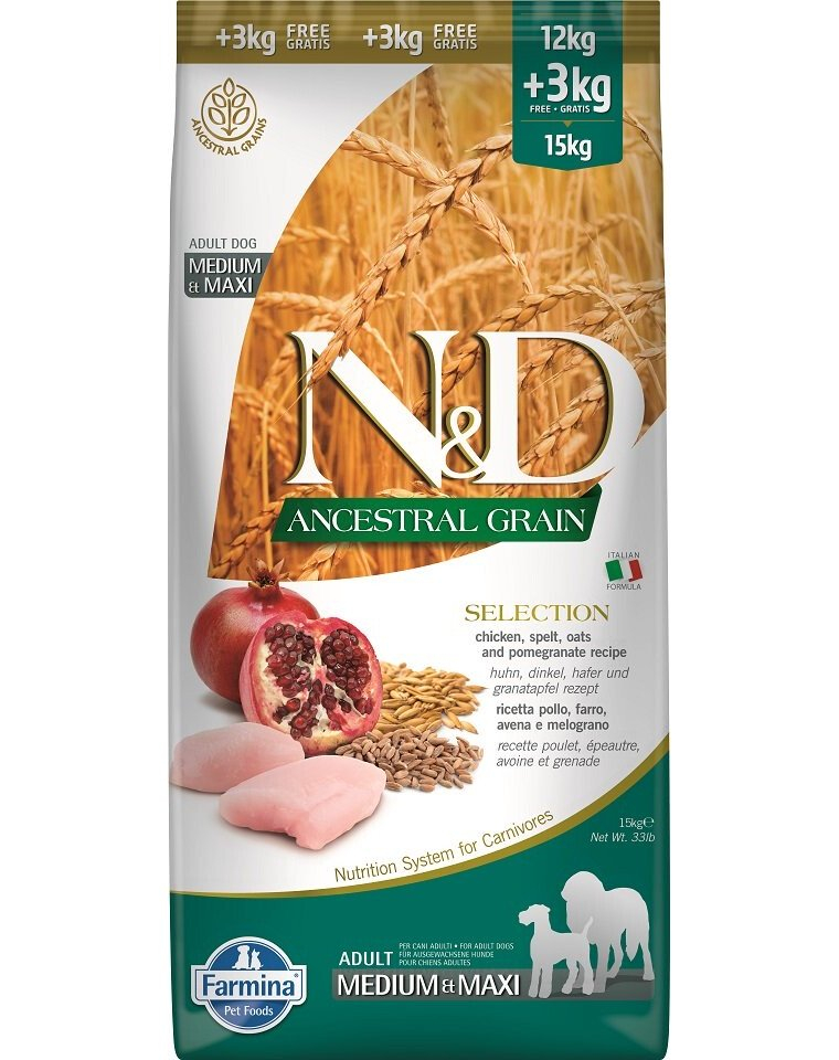 FARMINA N&D Ancestral Grain Medium & Maxi Adult Dog