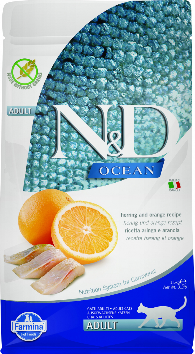 FARMINA N&D Ocean - Hareng & Orange pour Chat Adulte