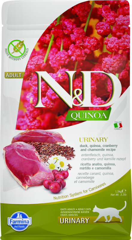 FARMINA N&D URINARY Quinoa Canard & Canneberge pour Chat Adulte
