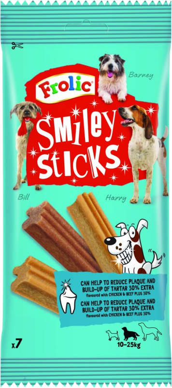 FROLIC Oral Smiley Sticks pour chien adulte de taille moyenne