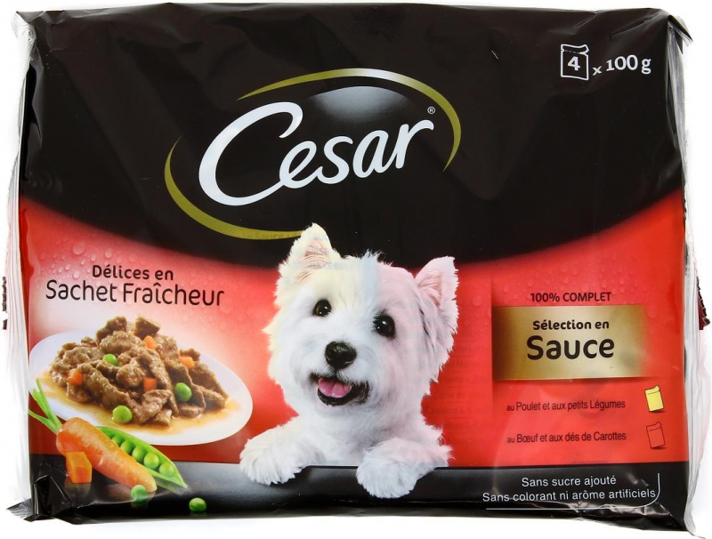 Pâtées CESAR Sélection en sauce pour chien adulte de petite taille