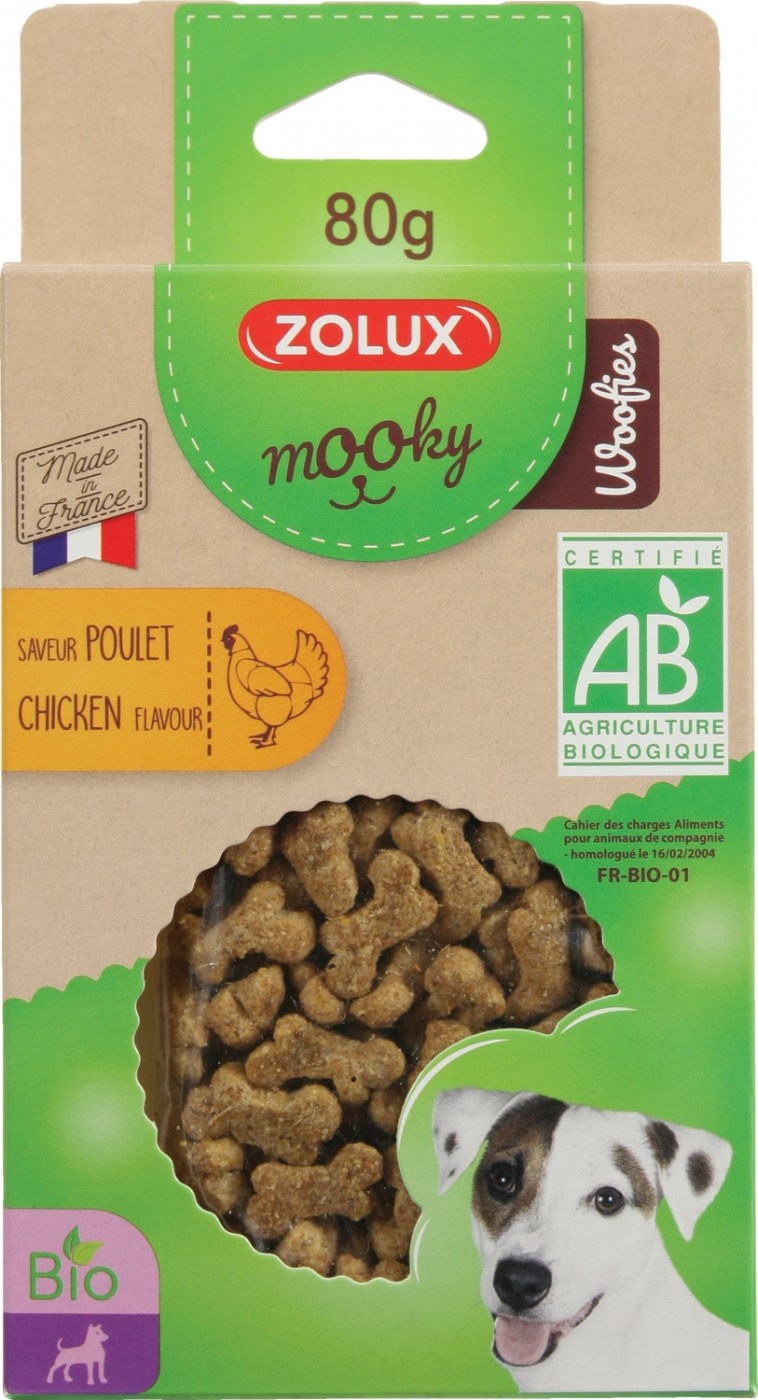 ZOLUX Mooky bio Woofies Snacks für Hunde und Welpen - 4 Geschmacksrichtungen