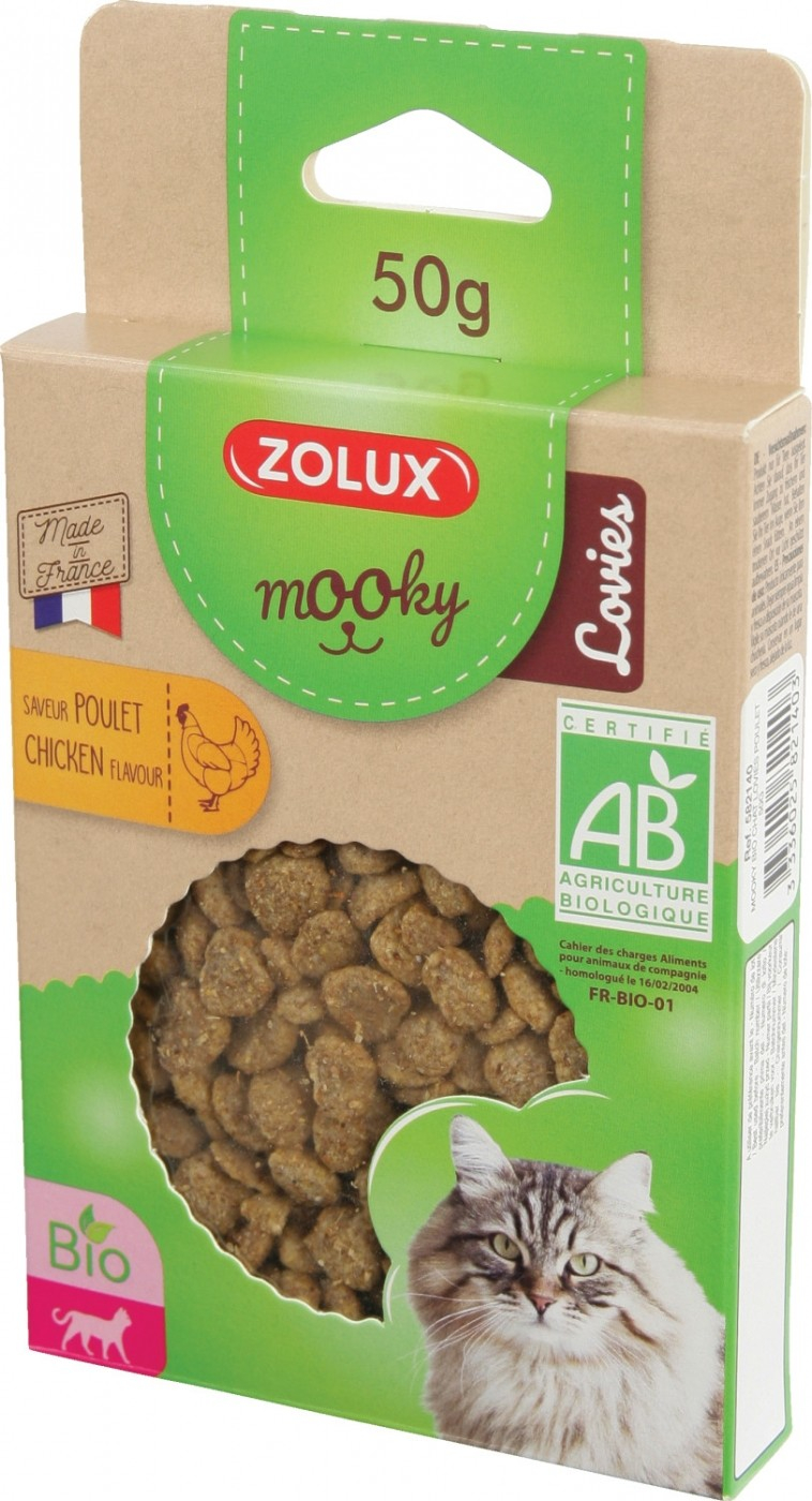 Snacks ZOLUX Mooky bio Lovies para gatos & gatinhos - 4 sabores à escolha