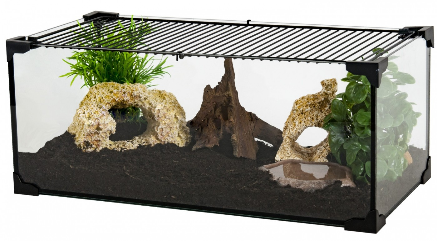 Terrarium in schwarz für Landschildkröten Zolux Karapas Terra - verschiedene Größen