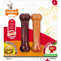 Nylabone Pack de 2 os à mâcher pour petits chiens - 2 saveurs 