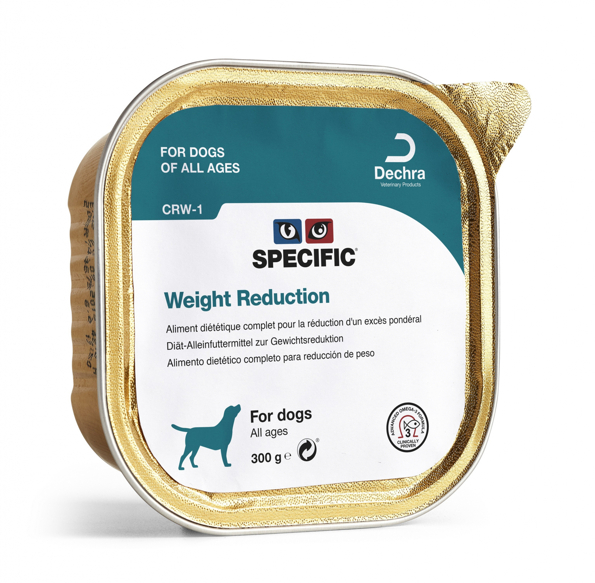 Confezione da 6 Patè SPECIFIC CRW-1 Weight Reduction 300g per Cani Adulti in Sovrappeso