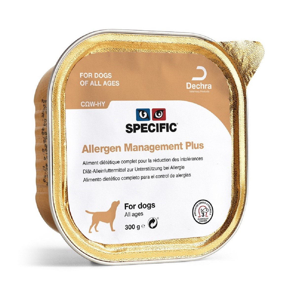 SPECIFIC COW-HY Pacote com 6 Patês Allergy Management Plus 300g para Cão e Filhote Sensível