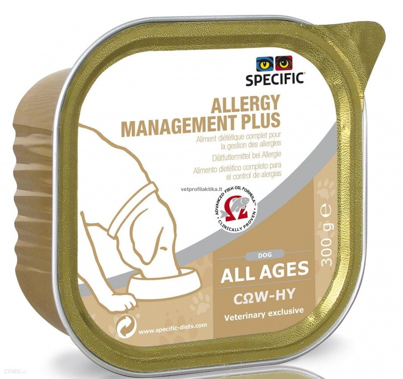 Pack de 6 Pâtées SPECIFIC COW-HY Allergy Management Plus 300g pour Chien et Chiot Sensible