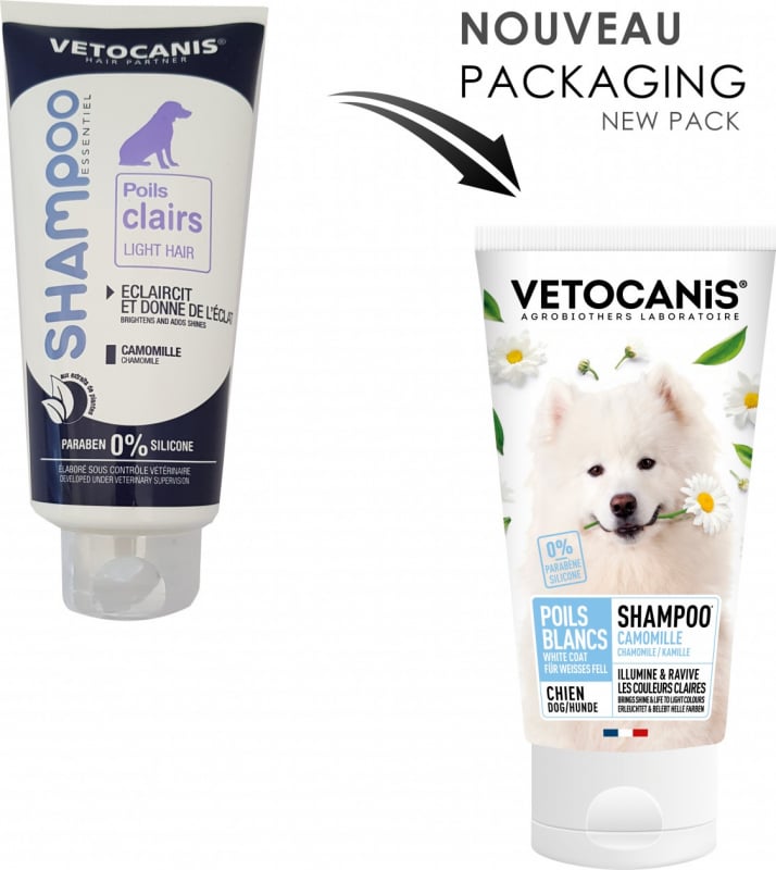 Vetocanis Shampooing pour chiens aux poils clairs 