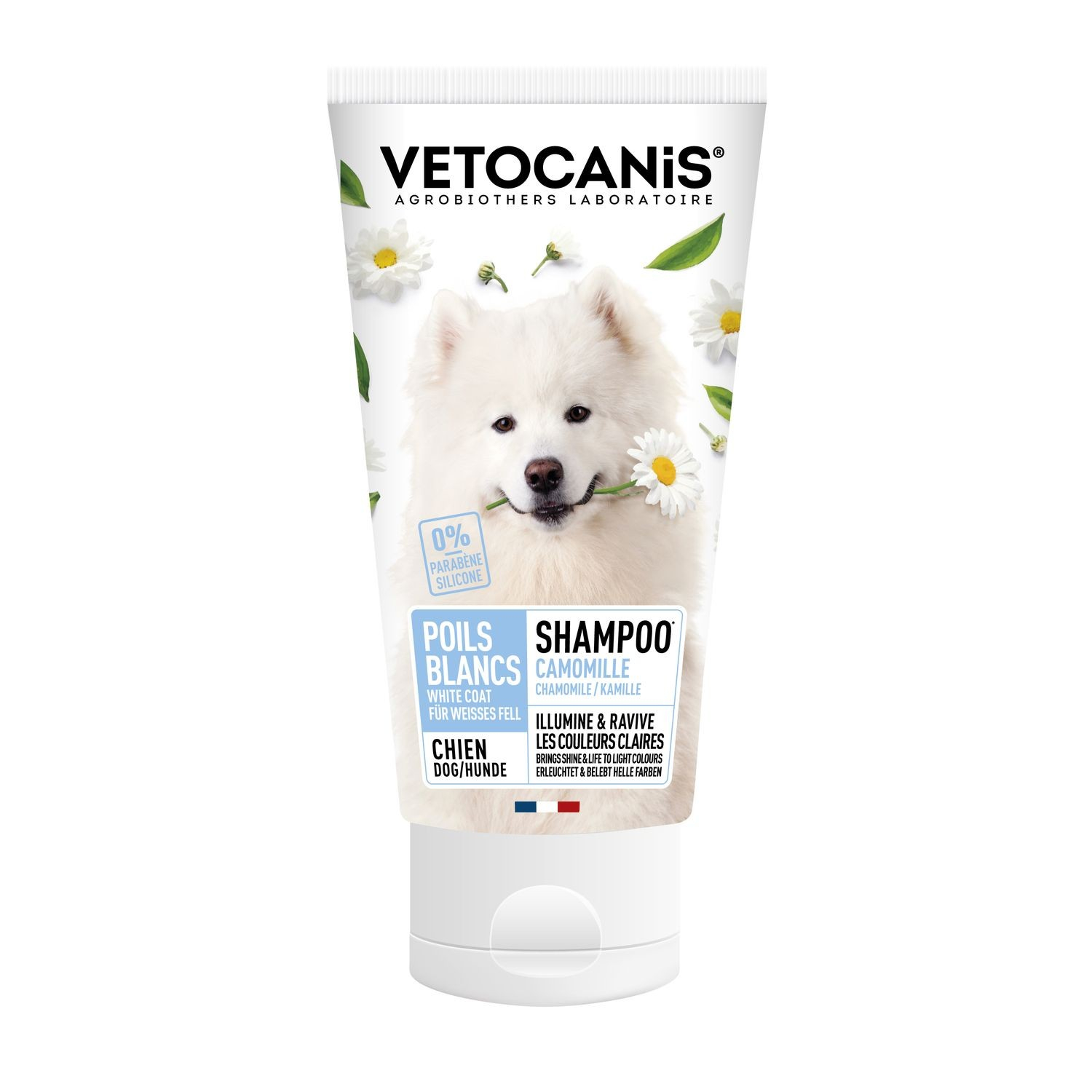 Vétocanis Shampoo per cani con un pelo chiaro