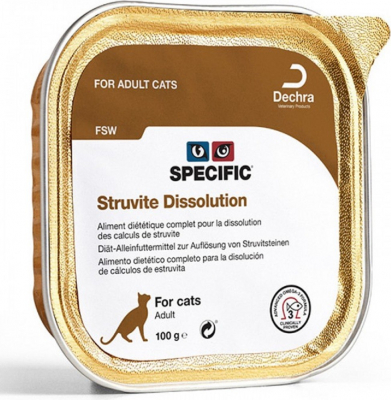 Pack de 7 tarrinas SPECIFIC FSW Struvite Dissolution para gatos adultos