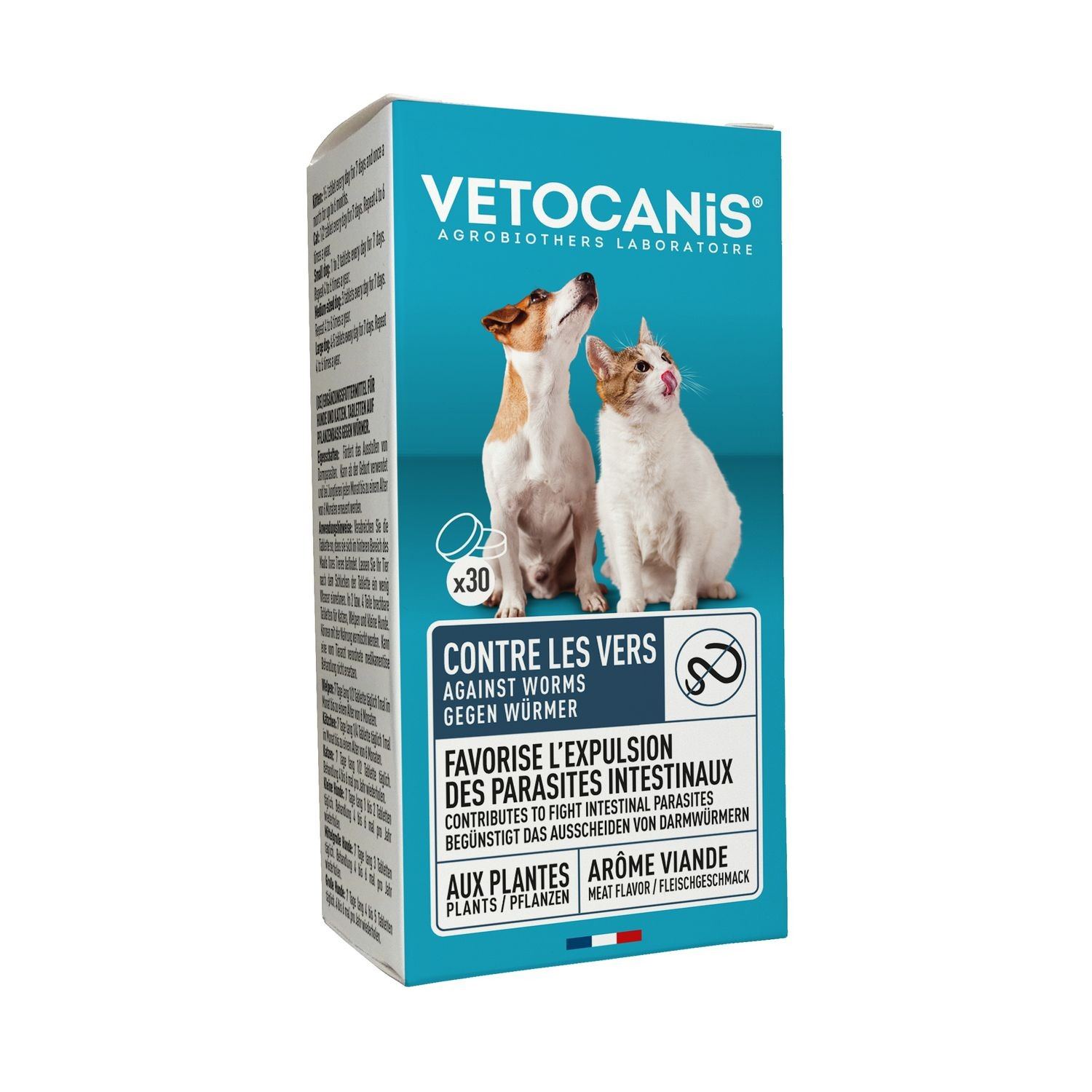 Vétocanis-Tabletten gegen Würmer für Hunde / Katzen