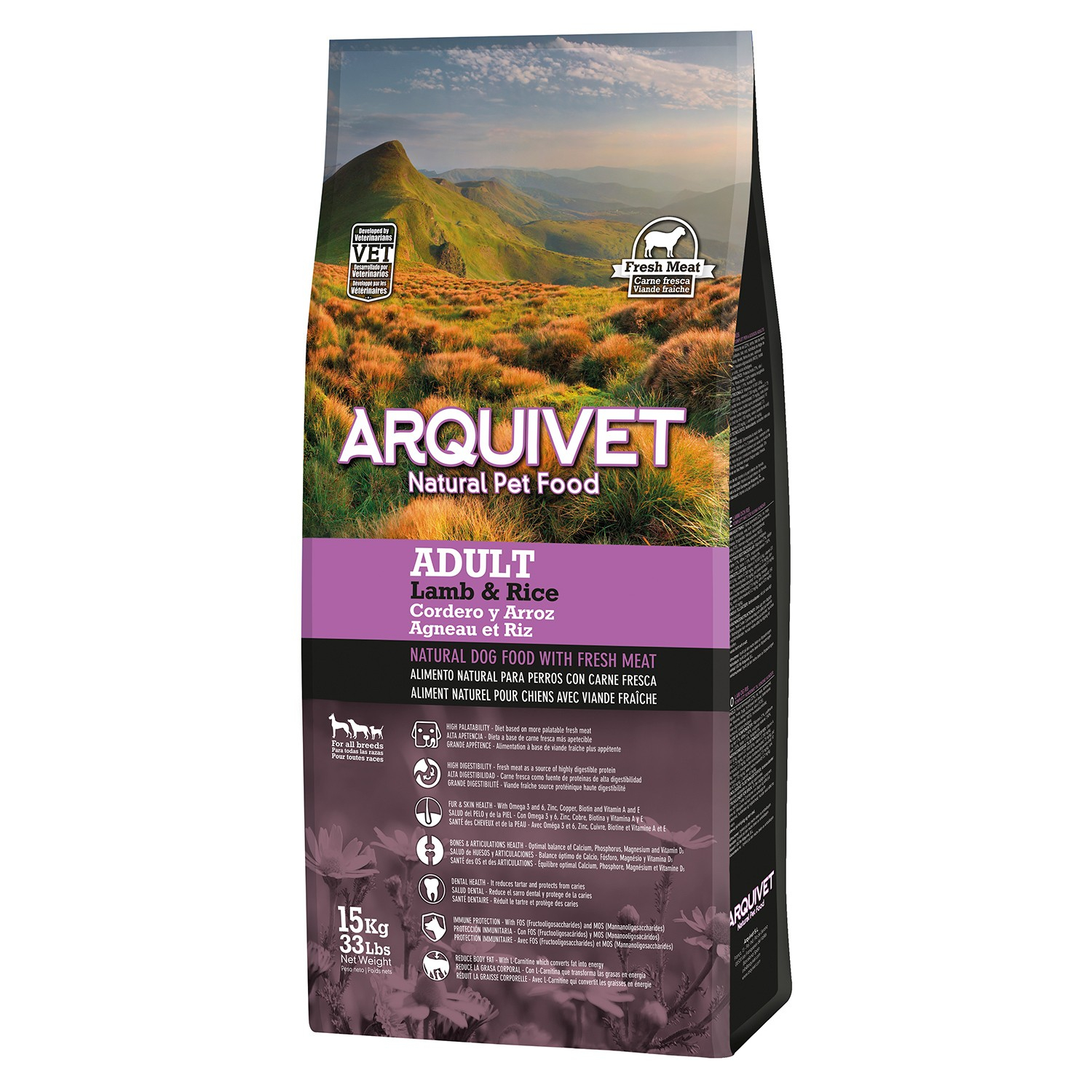 ARQUIVET Adult Lamb & Rice - Alimento seco de cordeiro e arroz para cão adulto sensível