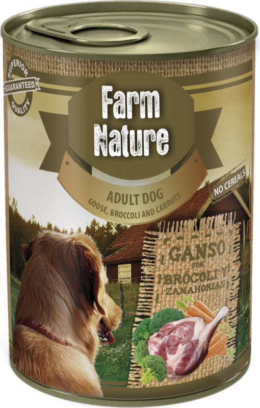 Comida húmeda FARM NATURE Adult Dog Ganso con Brócoli y Zanahorias para perros adultos - Latas o tarrinas