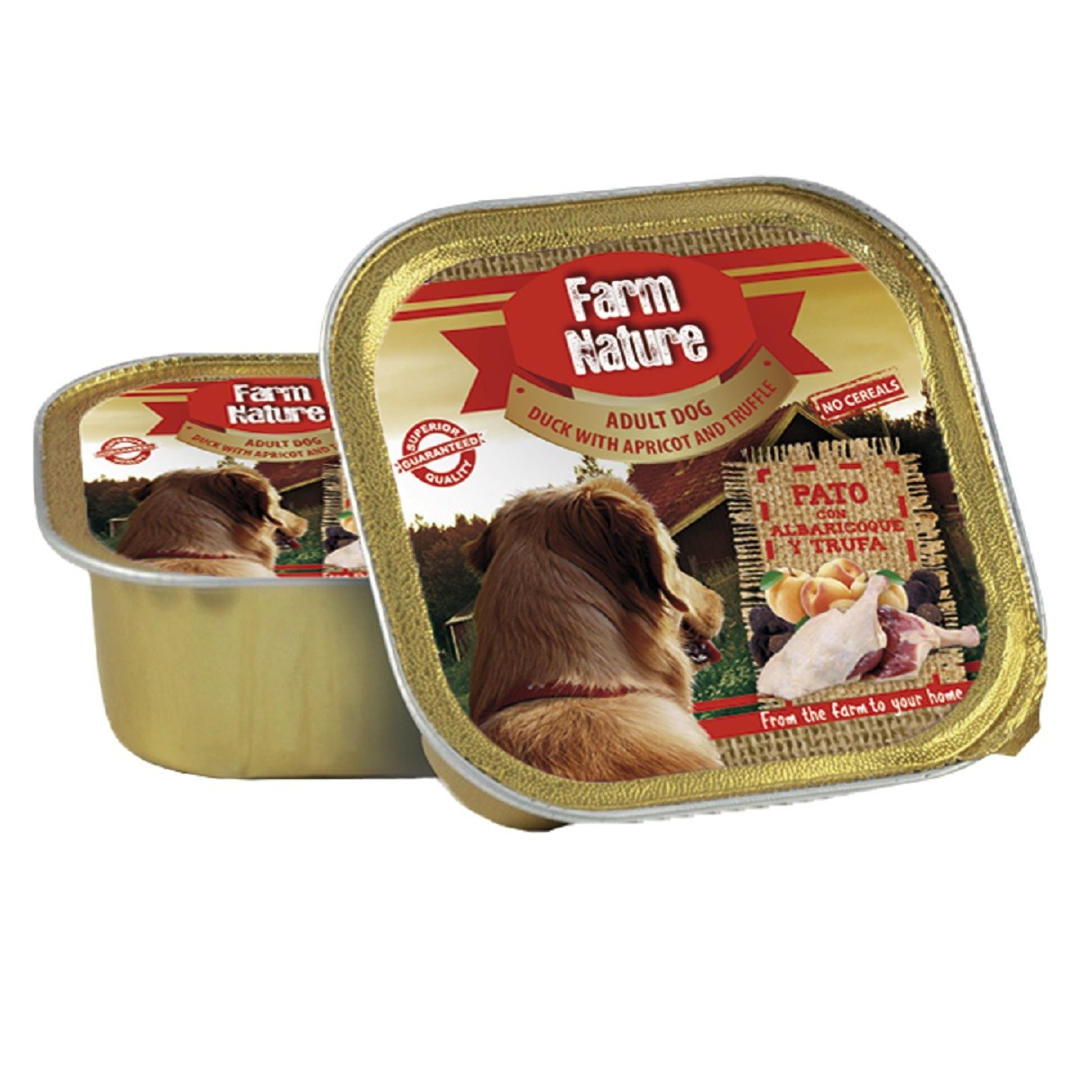 FARM NATURE Nassfutter Ente, Aprikose & Trüffel ohne Getreide für erwachsene Hunde - in2 Größen erhältlich