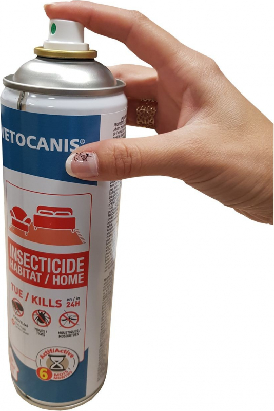 Vetocanis spray insecticide pour l'habitat : Antipuces, anti-tiques et anti-moustiques