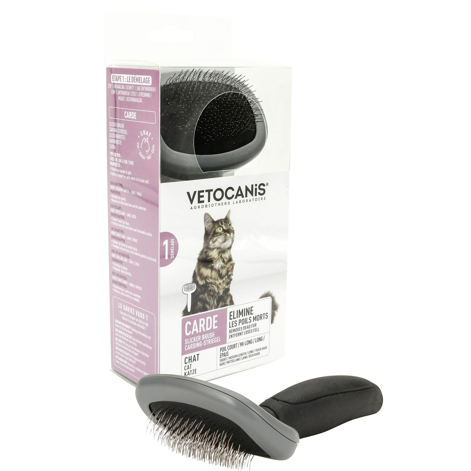 Vetocanis Cepillo - cardador Modelo pequeño para gato