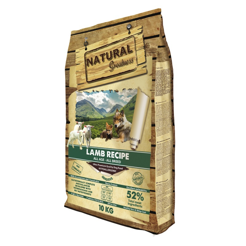 NATURAL GREATNESS Sensitive Lamb met lam voor gevoelige volwassen honden