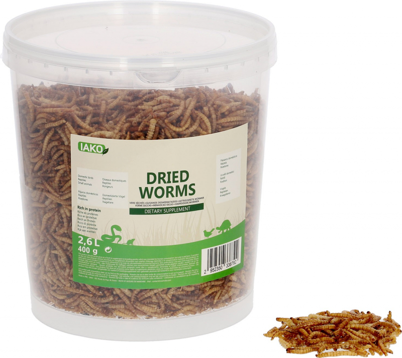Mealworms Iako Natural treats for chickens / birds / small animals - 400g or 5kg
