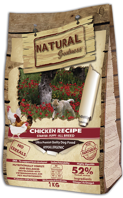 NATURAL GREATNESS Puppy sin cereales con pollo para cachorro