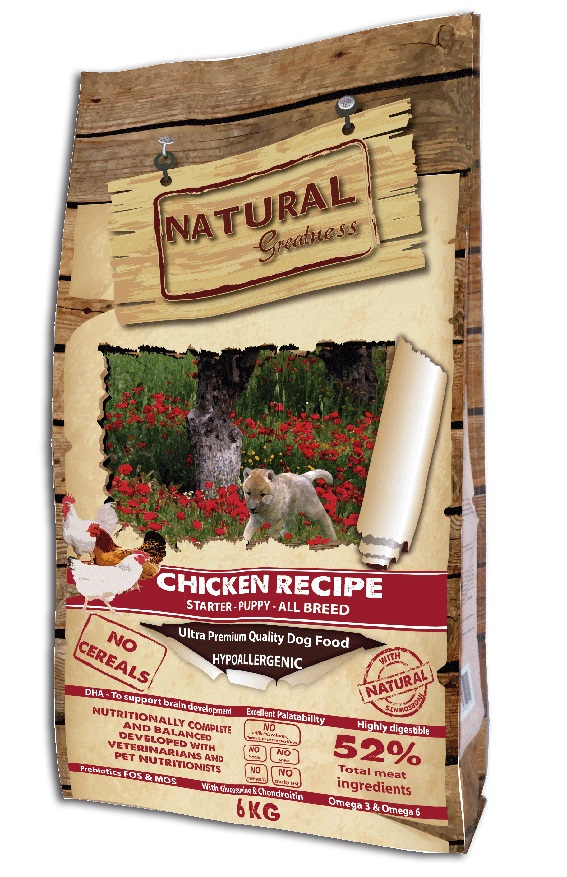 NATURAL GREATNESS Puppy sin cereales con pollo para cachorro