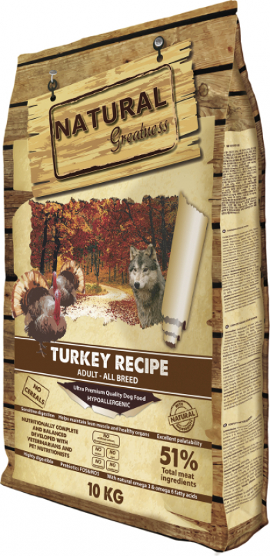 NATURAL GREATNESS Turkey Recipe Adult All breeds, met kalkoen