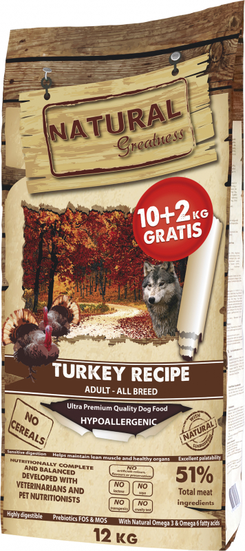 NATURAL GREATNESS Turkey Recipe Sans Céréales à la Dinde pour Chien Adulte