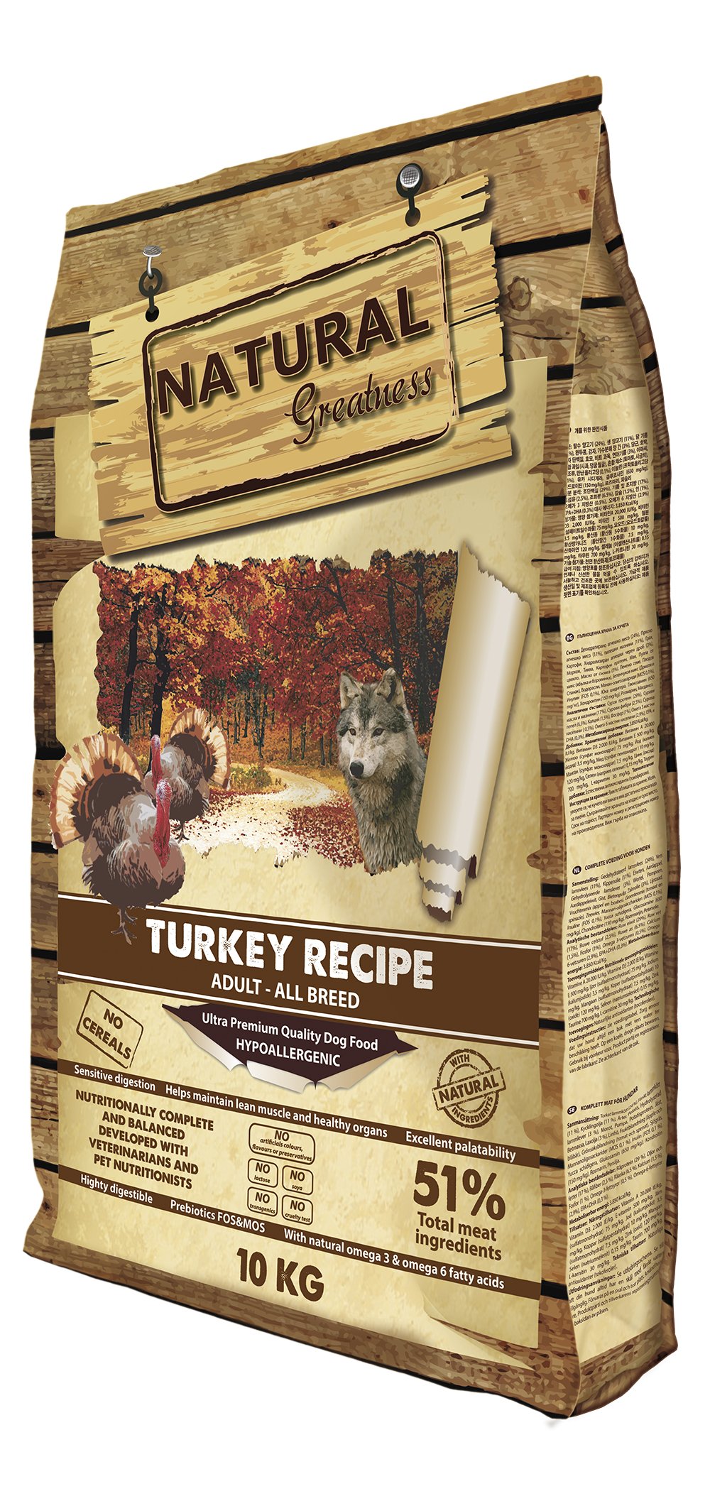 NATURAL GREATNESS Turkey Recipe graanvrije kalkoenreceptuur voor volwassen honden