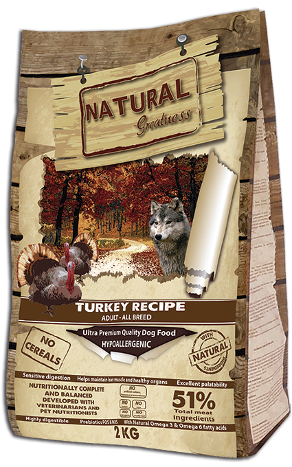 NATURAL GREATNESS Turkey Recipe Senza Cereali al Tacchino per Cani Adulti