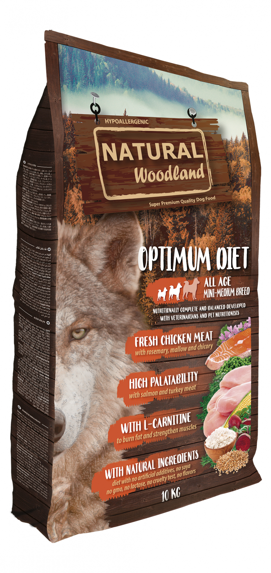 
NATURAL WOODLAND Optimum Mini/Medium con Pollo para Perro y Cachorro de tamaño pequeño y mediano
