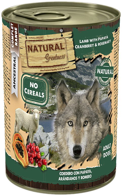 NATURAL GREATNESS Complet comida húmeda para perros - 6 recetas
