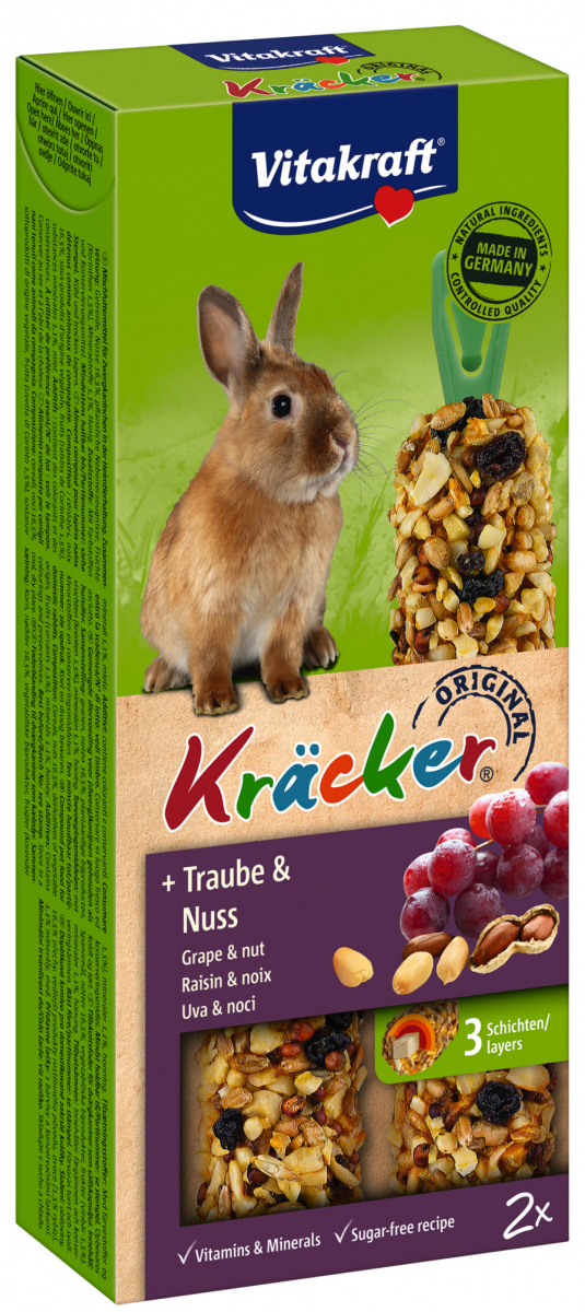Friandises Kräcker pour lapins nains - Plusieurs saveurs - Boîte de 2 Kräckers