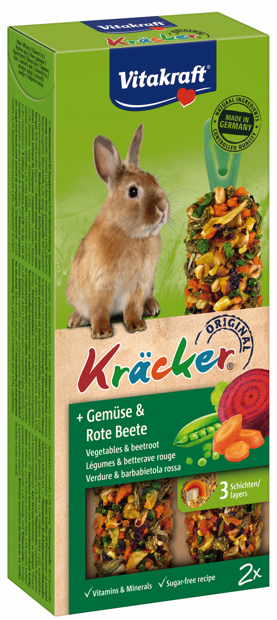 Vitakraft Kräcker Barritas para conejos - varios sabores - caja de 2 Kräckers